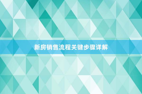 新房销售流程关键步骤详解